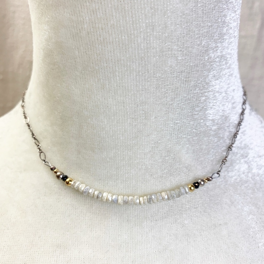 Sterling Silver Gemstone Bar Necklace
